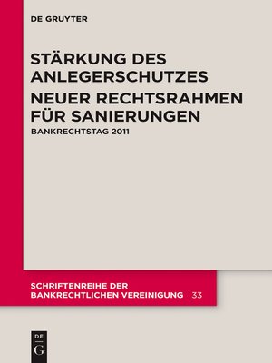 cover image of Stärkung des Anlegerschutzes. Neuer Rechtsrahmen für Sanierungen.